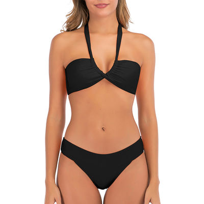 Vrouwelijke Duw op Bandeau-Badpakken van de de Vrouwen Zijband van Swimwear van de Bikini de Korte Koker