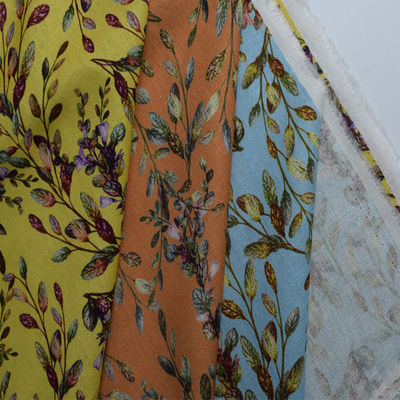 Van de Katoenen van de weefsel de Zachte Polyester van de het Blokdruk Stoffen Zuivere Ramee Bloemenkleding