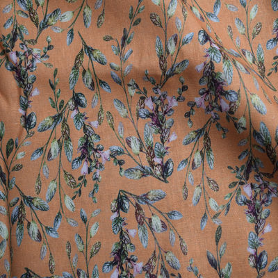 Van de Katoenen van de weefsel de Zachte Polyester van de het Blokdruk Stoffen Zuivere Ramee Bloemenkleding