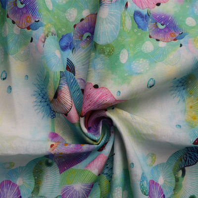 Van de Katoenen van de luxepolyester de Broekramee Stoffen lichtblauwe Bloemen Geweven Kleding