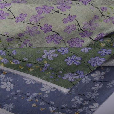 Digitaal de drukkatoen van de zomerbourgondië voor Dame Dress Linen Print