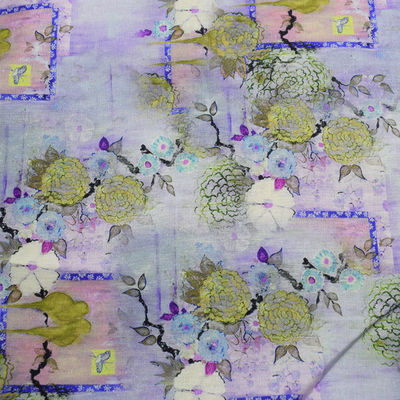 Digitale Polyester van het Katoenen Gedrukt Bloemen van het de Rameerayon Stoffenhuis Textiel100%