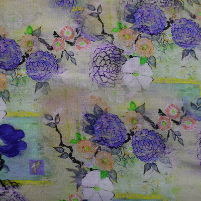 Digitale Polyester van het Katoenen Gedrukt Bloemen van het de Rameerayon Stoffenhuis Textiel100%