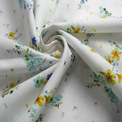 Van de de Rekchiffon van bloem de Digitale Katoen Gedrukte Spandex Stof 54*58