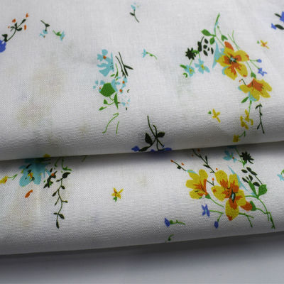 Van de de Rekchiffon van bloem de Digitale Katoen Gedrukte Spandex Stof 54*58