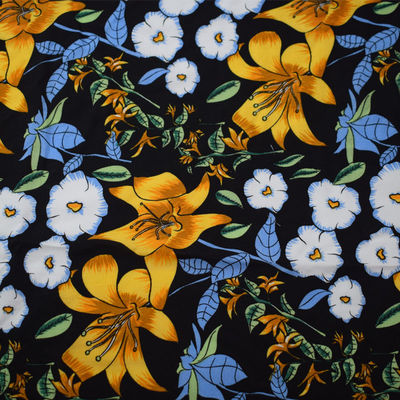 De aangepaste Zachte het Rayondruk van Bovenkantenblouses Bloemen breit de Stof van de Keperstofviscose