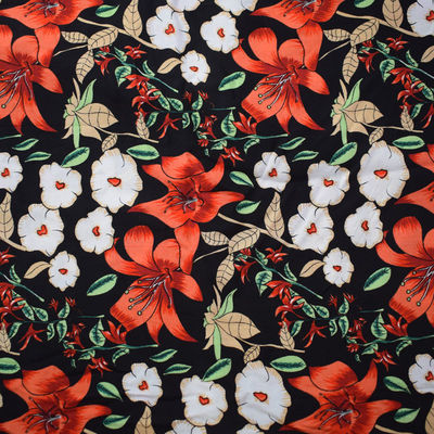 De aangepaste Zachte het Rayondruk van Bovenkantenblouses Bloemen breit de Stof van de Keperstofviscose