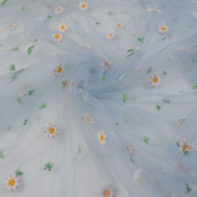 De kleding parelde Zachte Netto Lovertje Geborduurde Kantstof