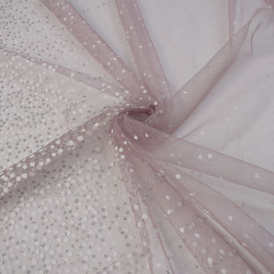 160cm Zachte Tulle de Kledingsstof 90% Nylon 10% van het Kanthuwelijk Metaal