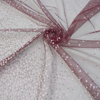 De gedrukte Nylon Blauwe Ster van 100% schittert Tulle Mesh Fabric For Dress
