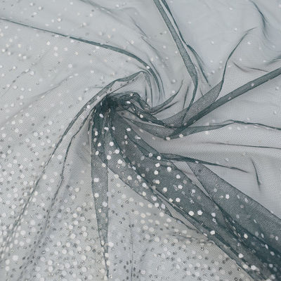 De gedrukte Nylon Blauwe Ster van 100% schittert Tulle Mesh Fabric For Dress