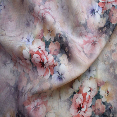 De bloemenstof Tencel van Patroon Zachte Tulle drukte Zuivere Katoen Gedrukte Nachtkleding