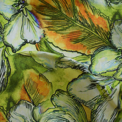 De geweven van de de Stoffen70% Viscose van Tencel Zachte Tulle van de het Mengseldruk Geverfte Keperstof Vast lichaam