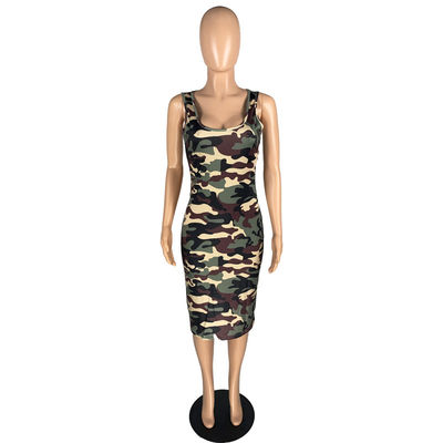 Nauwsluitende Slanke Dames Maxi Dress Tank Top Skirt om Sexy Hals
