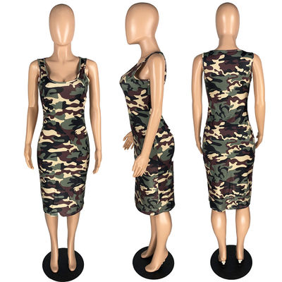 Nauwsluitende Slanke Dames Maxi Dress Tank Top Skirt om Sexy Hals