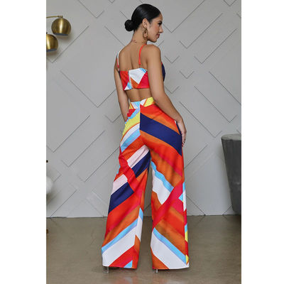 Het breed-Beenbroek van drukhalter Jumpsuit Toevallig van de Schouder Rugloze Playsuit