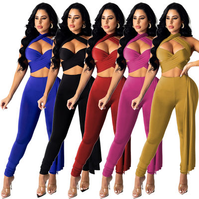 Omgord en Gekruist met uit:hollen-uit Hals Lanyard Pant Suit Ladies