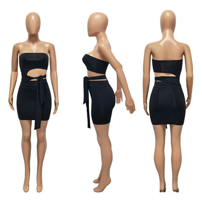 Van de Taillehollowout van de kant Strapless Rok de Onregelmatige Stevige Kleur