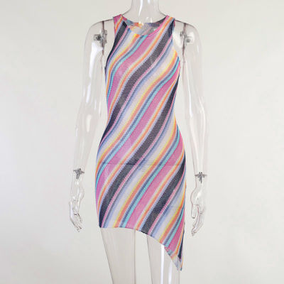 Kleurrijke de Kledings70% Katoenen 30% van de Streep Onregelmatige Strapless Zomer Polyester