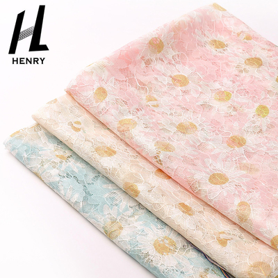 ODM Patroon breit het Gedrukte Kant Mesh Fabric For Women Clothing