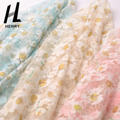 ODM Patroon breit het Gedrukte Kant Mesh Fabric For Women Clothing