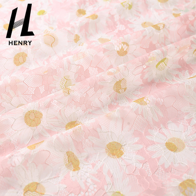 ODM Patroon breit het Gedrukte Kant Mesh Fabric For Women Clothing