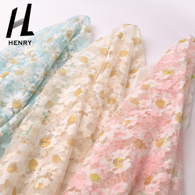 ODM Patroon breit het Gedrukte Kant Mesh Fabric For Women Clothing