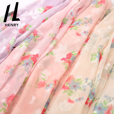 Van de de Stoffen100% Polyester van douane de Zachte Tulle Chiffon van de het Textielproductdruk voor Kledingstuk