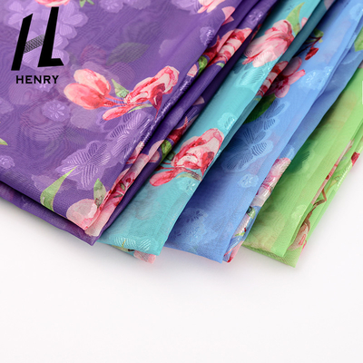 De purpere Zachte Stof van Tulle voor Kleren Gedrukte Polyester Mesh Fabric