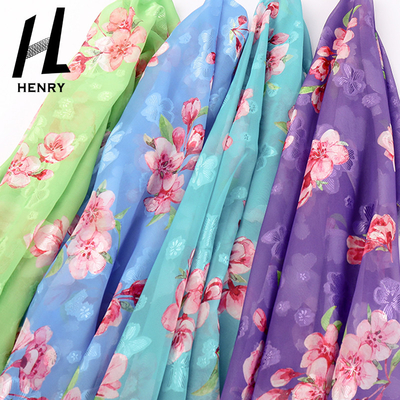 De purpere Zachte Stof van Tulle voor Kleren Gedrukte Polyester Mesh Fabric