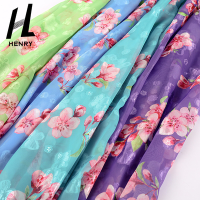 De purpere Zachte Stof van Tulle voor Kleren Gedrukte Polyester Mesh Fabric