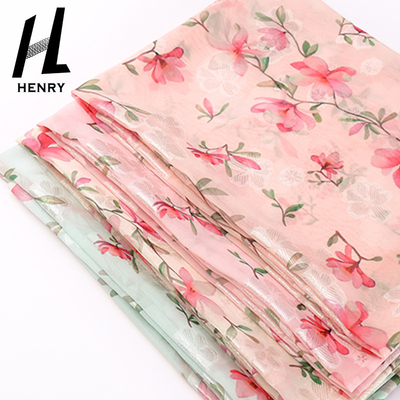 De kleine Verse Polyesters van de de Stoffen Lichte Textuur Geweven Chiffon van Stijl Zachte Tulle Bloemen voor Kleding