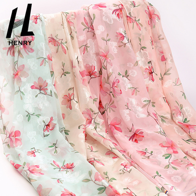 De kleine Verse Polyesters van de de Stoffen Lichte Textuur Geweven Chiffon van Stijl Zachte Tulle Bloemen voor Kleding