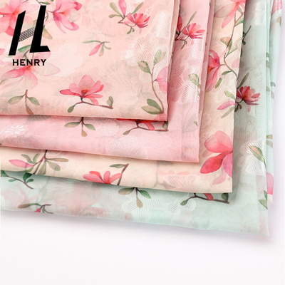 De kleine Verse Polyesters van de de Stoffen Lichte Textuur Geweven Chiffon van Stijl Zachte Tulle Bloemen voor Kleding