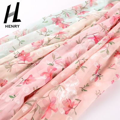 De kleine Verse Polyesters van de de Stoffen Lichte Textuur Geweven Chiffon van Stijl Zachte Tulle Bloemen voor Kleding