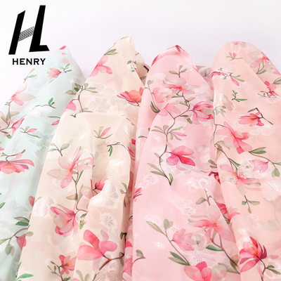 De kleine Verse Polyesters van de de Stoffen Lichte Textuur Geweven Chiffon van Stijl Zachte Tulle Bloemen voor Kleding