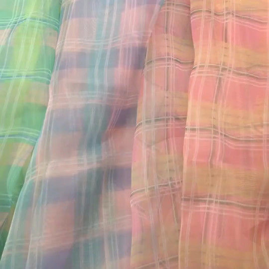 150cm de Brede Zachte Blauwe Driedimensionele stof van de Chiffontulle van de Sterdruk voor Kleding